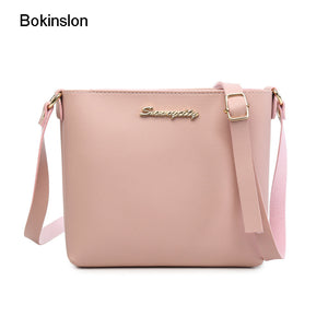 Bokinslon  Shoulder Woman  Bags  New Simple PU Leather Female Crossbody Bag Fashion Popular Ladies Handbags Bags