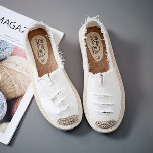 2019 Spring Summer New Women Flats Shoes Slip On Casual Canvas Shoes Lazy Loafers Breathable Female Espadrilles Footwear